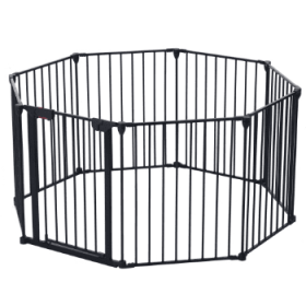 200 Adjustable Safety Gate 8 Panels Play Yard Metal Doorways Fireplace Fence Christmas Tree Fence Gate For House Stairs Gate Prohibited Area Fenc