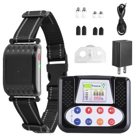 1Set 990FT Range Dog Wireless Fence Remote Training Collar IPX6 Waterproof Receiver With 0-9 Levels Beep Vibration Shock Mode 4 Channels Rechargeable